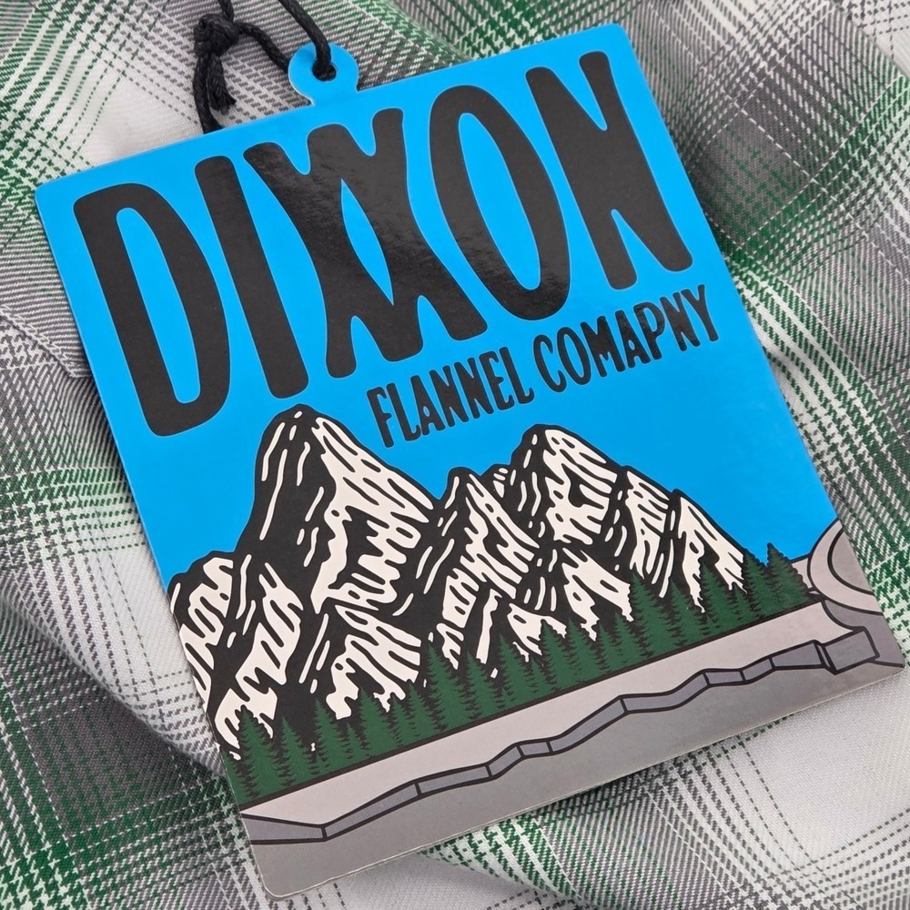 Dixxon Slopes Green Flannel Button Long Sleeve Limited Shirt Mens Large NWT - Picture 11 of 14
